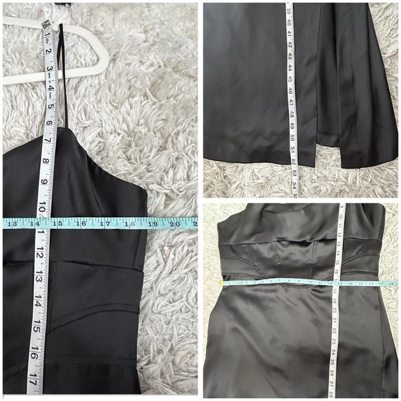 Zara Satin Elegant Black Evening Midi Dress Size XL - Picture 16 of 16